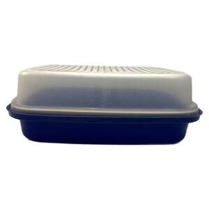 Vintage Tupperware Season-Serve Marinating Container Blue with Clear Lid